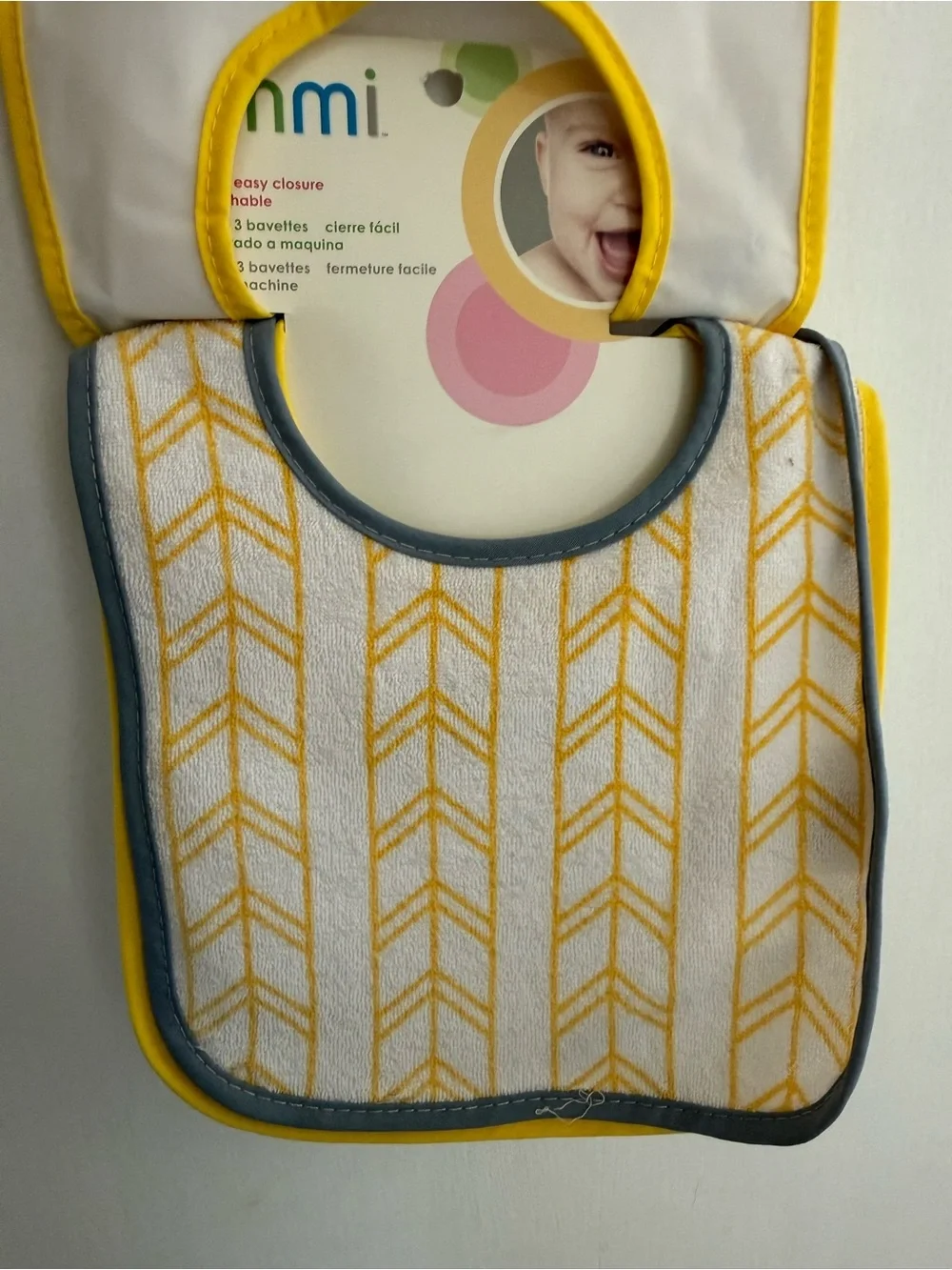 Yellow-Trim Fox Baby Bib - Pack of 3